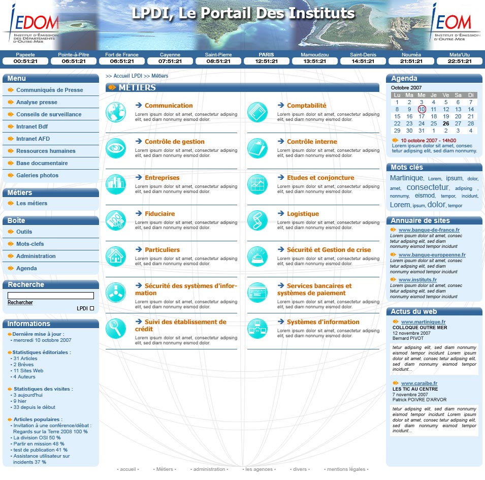 Ergonomie du site intranet iedom ieom